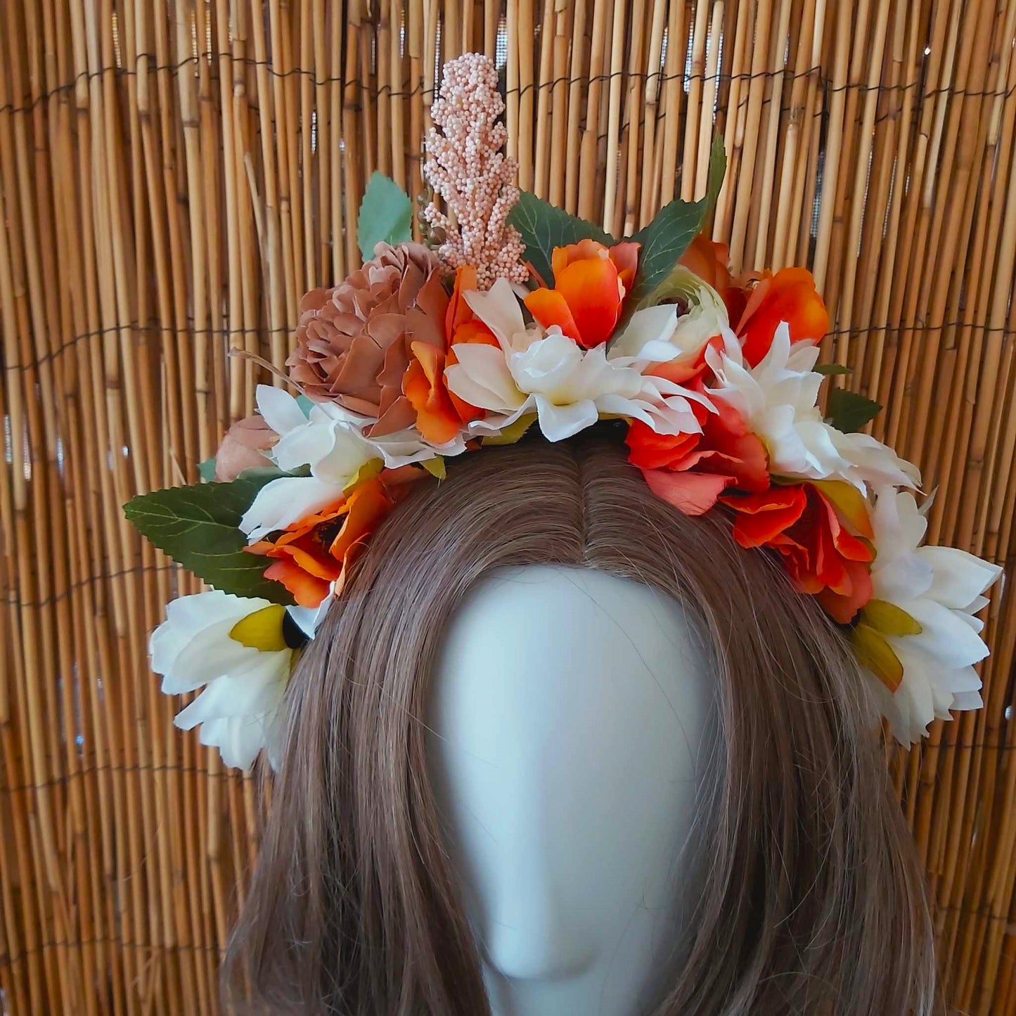 Luxury Handmade Orange Flower Headband/Headpiece