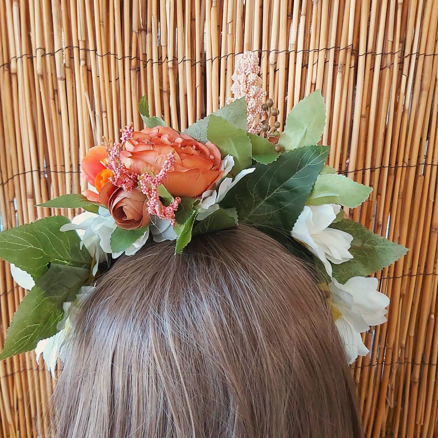 Luxury Handmade Orange Flower Headband/Headpiece