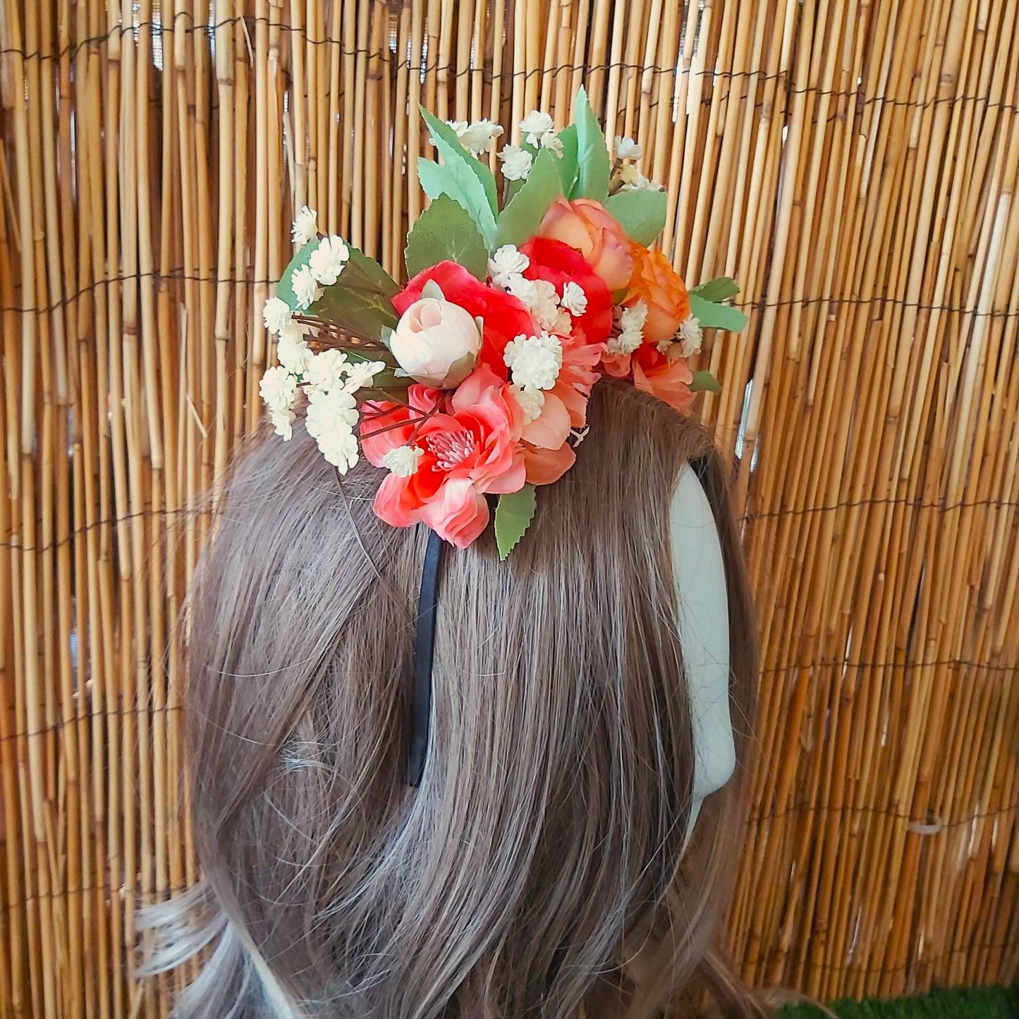 Luxury Handmade Orange Flower Headband/Headpiece