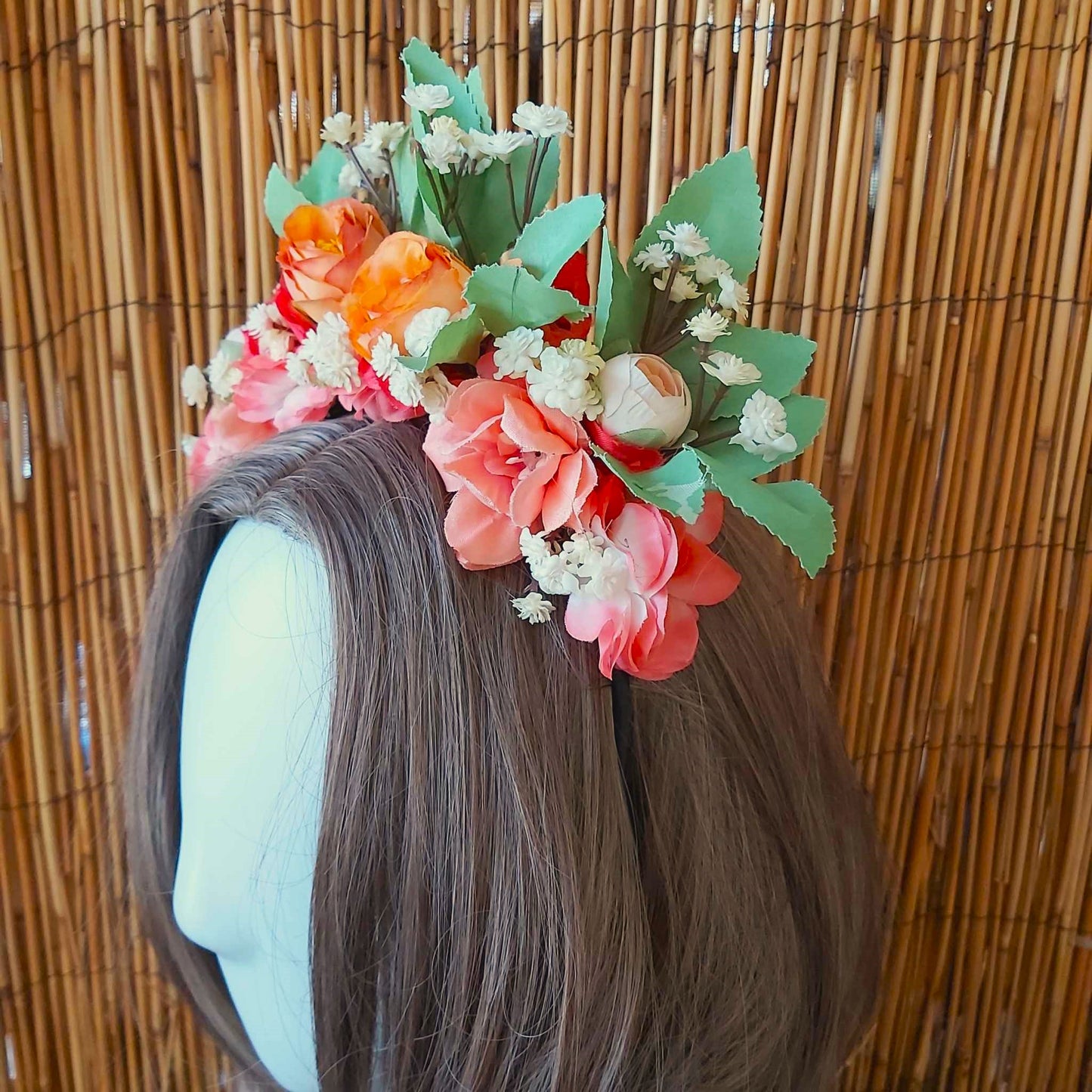 Luxury Handmade Orange Flower Headband/Headpiece