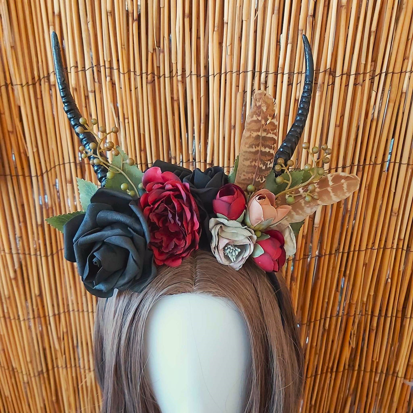 Luxury Handmade Black Flower Headband/Headpiece