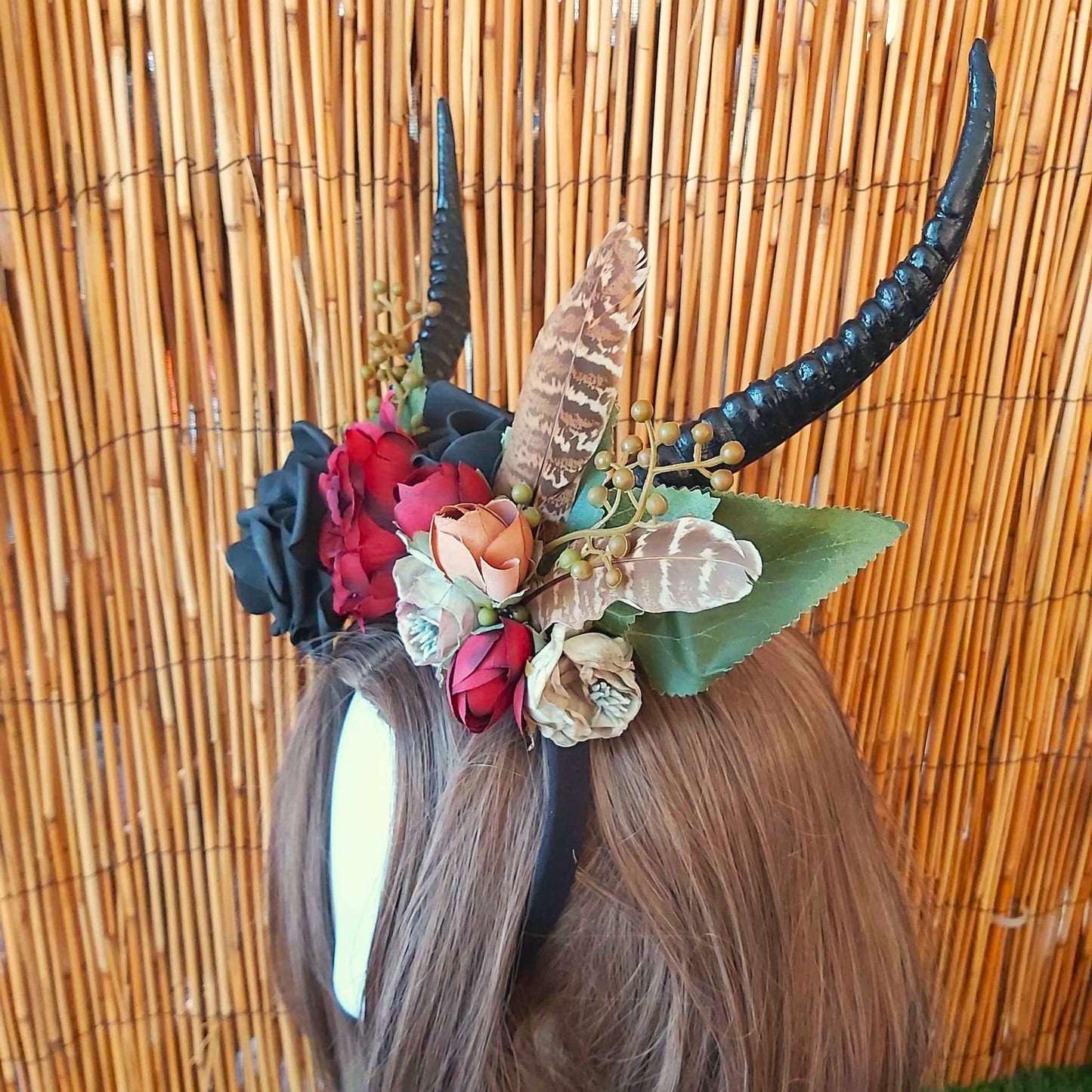 Luxury Handmade Black Flower Headband/Headpiece