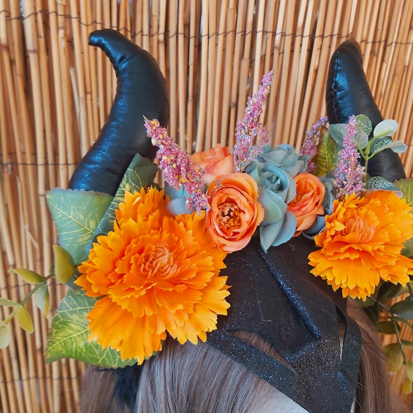 Luxury Handmade Orange Flower Headband/Headpiece