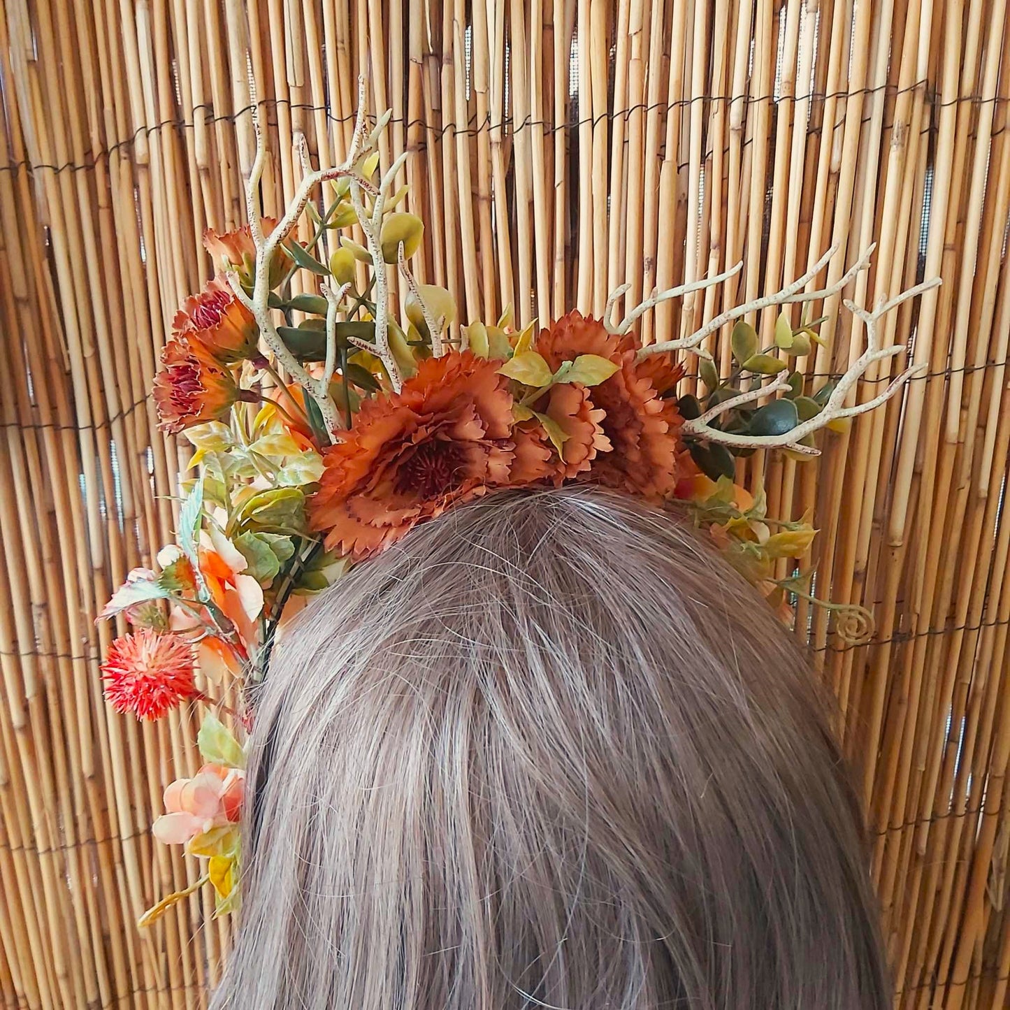 Luxury Handmade Orange Flower Headband/Headpiece