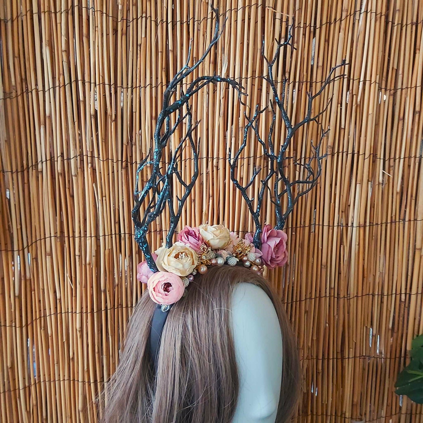Luxury Handmade Black Flower Headband/Headpiece