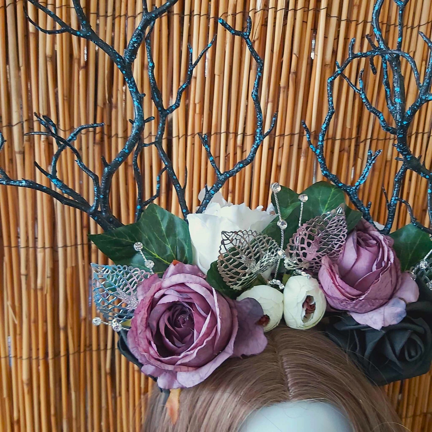 Luxury Handmade Black Flower Headband/Headpiece