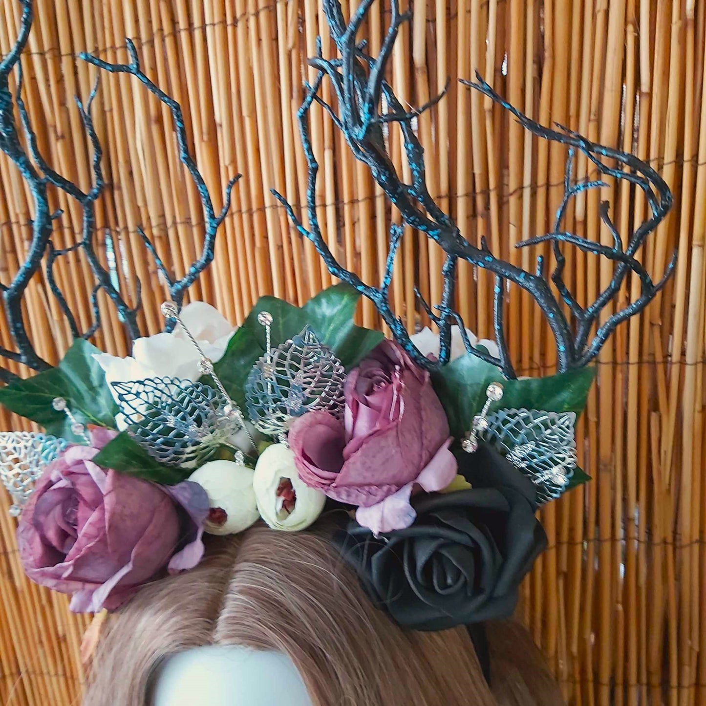 Luxury Handmade Black Flower Headband/Headpiece
