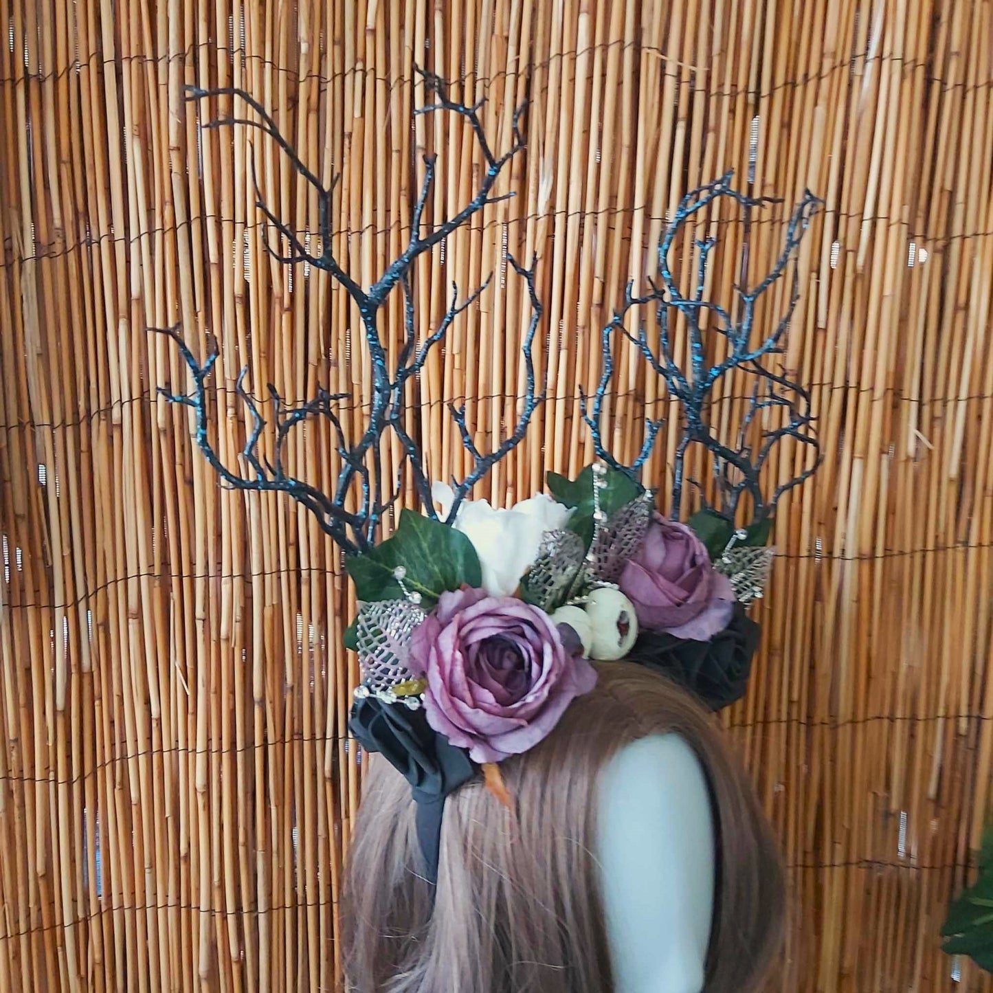 Luxury Handmade Black Flower Headband/Headpiece