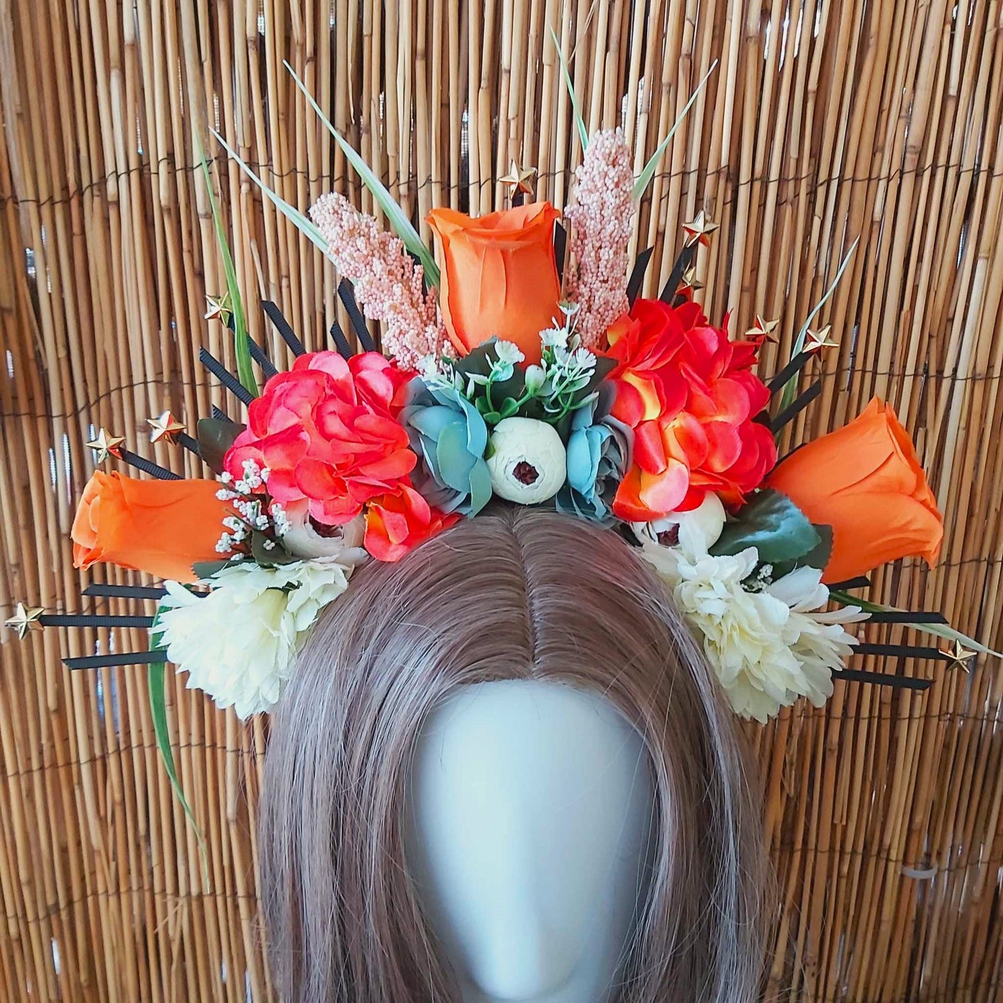 Luxury Handmade Orange Flower Headband/Headpiece