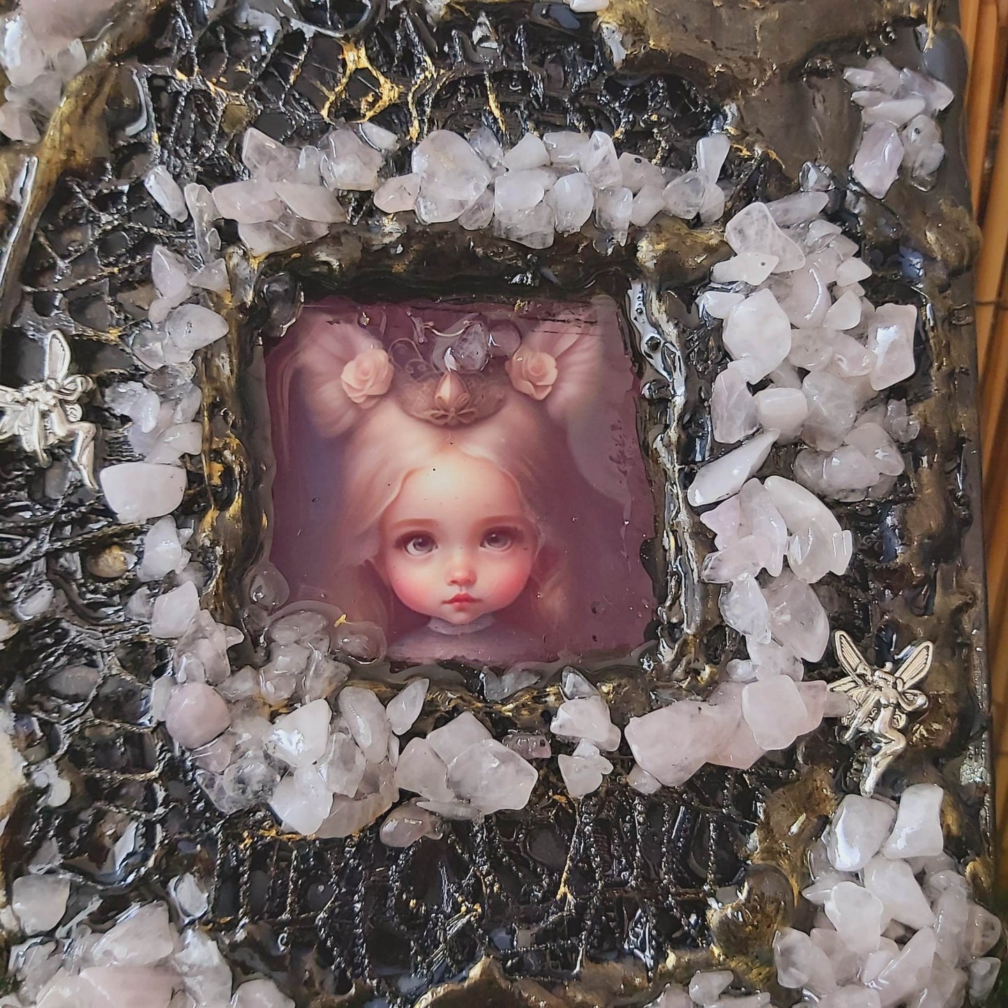 Handmade Rose Quartz Crystal Journal Notebook