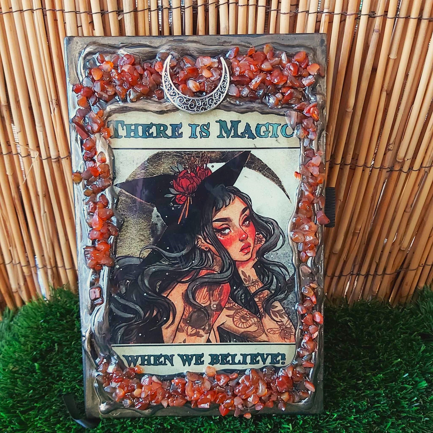 Handmade Crystal Journal Diary Notebook with Carnelian