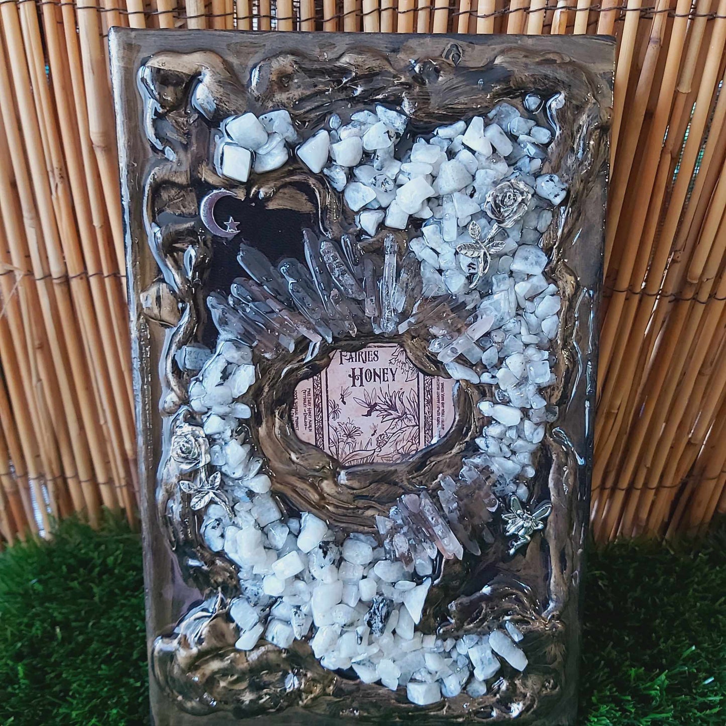 Handmade Crystal Journal Diary Notebook with Moonstone