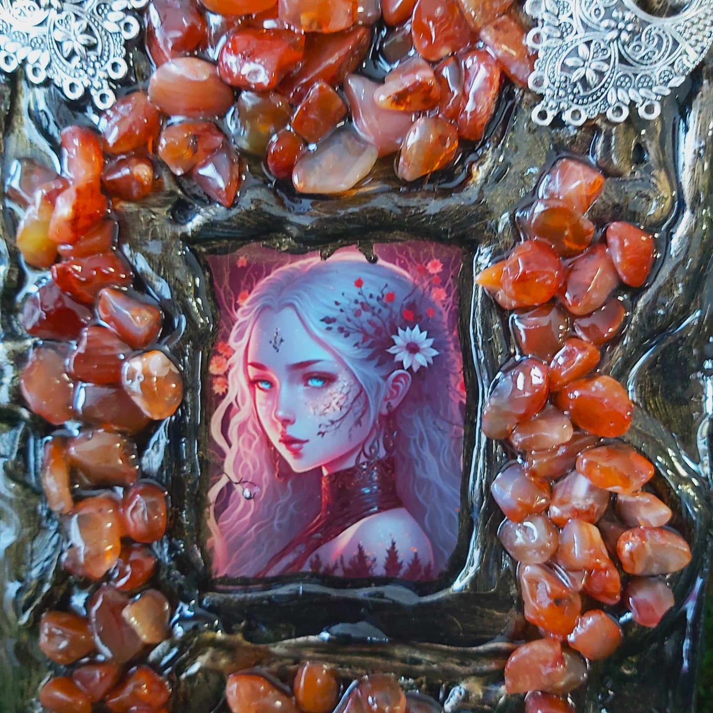 Handmade Crystal Journal Diary Notebook with Carnelian