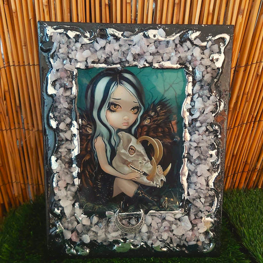 A4 Handmade Crystal Journal Diary Notebook with Rose Quartz