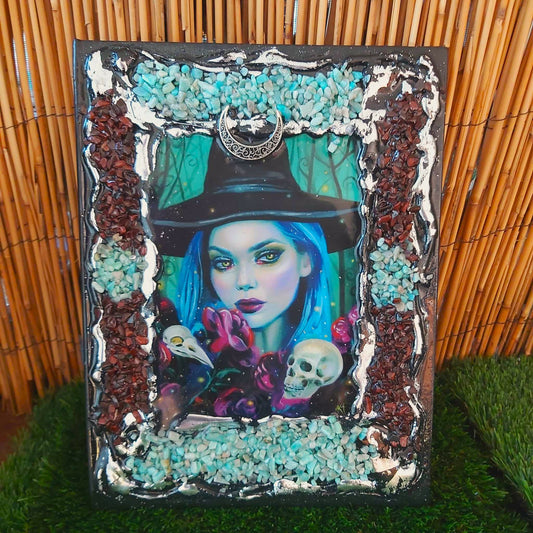 A4 Handmade Crystal Journal Diary Notebook with Amazonite