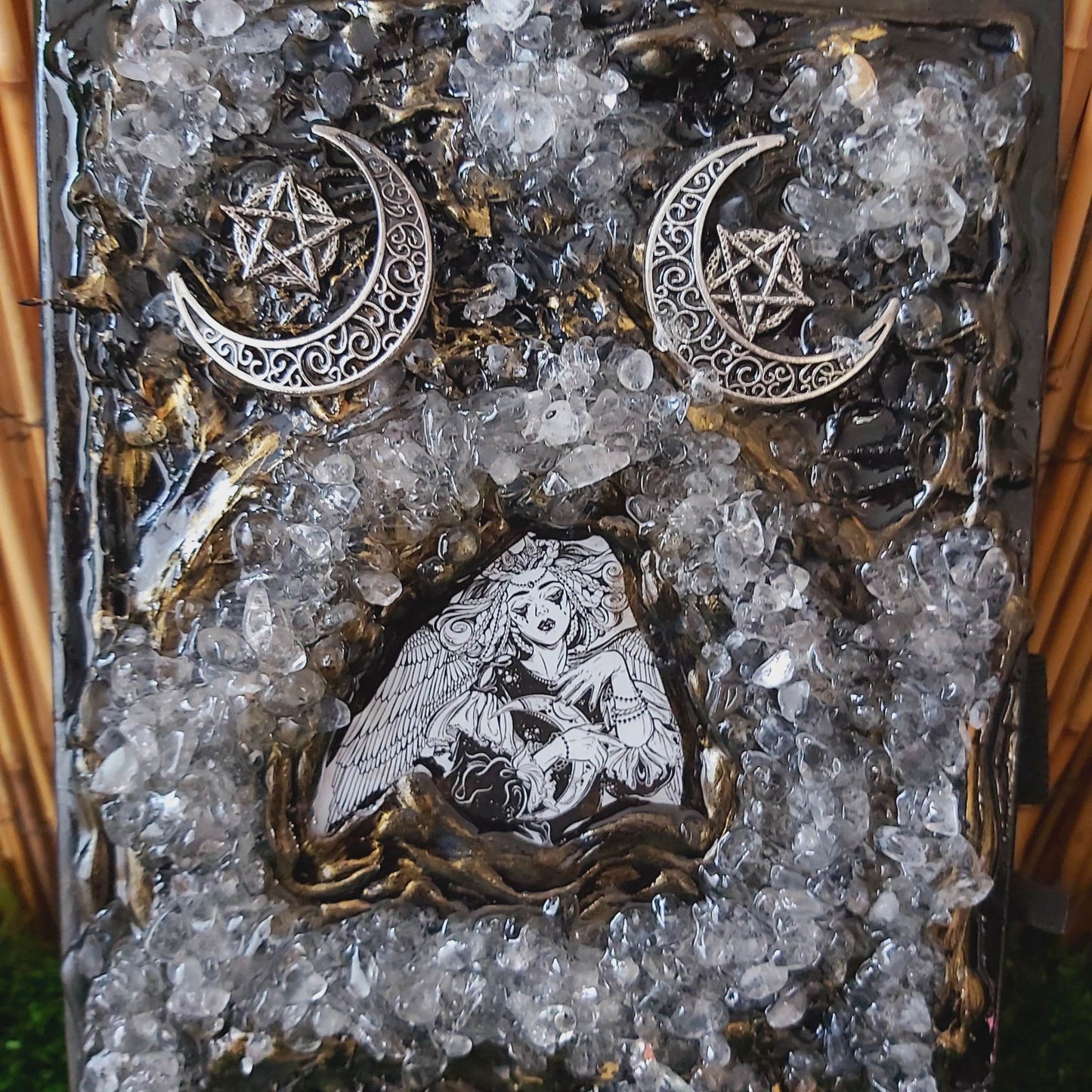 Handmade Clear Quartz Crystal Journal Notebook