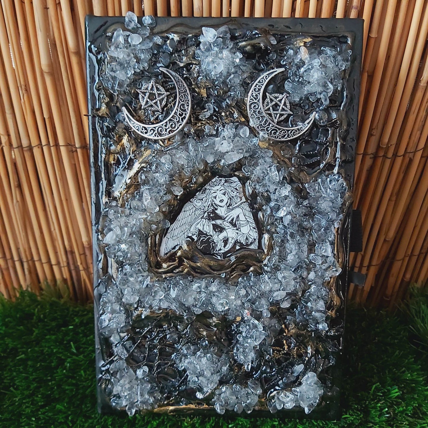 Handmade Clear Quartz Crystal Journal Notebook