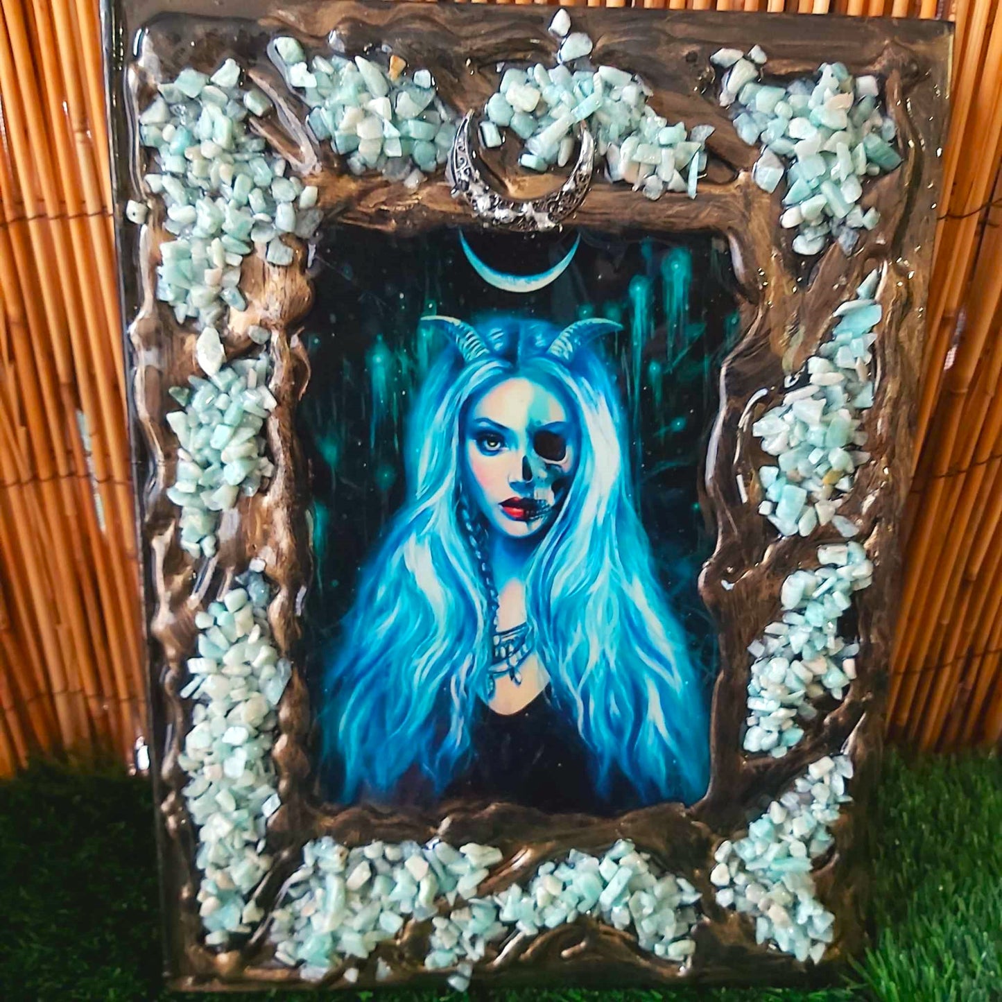 A4 Handmade Crystal Journal Diary Notebook with Amazonite