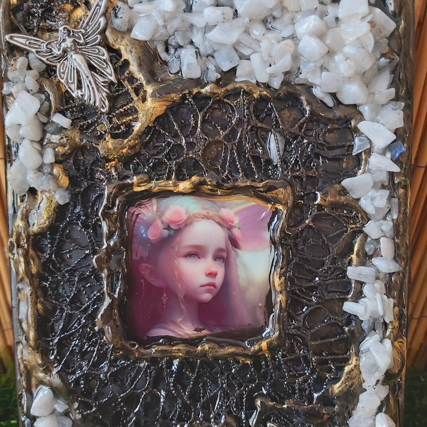 Handmade Rainbow Moonstone Crystal Journal Notebook