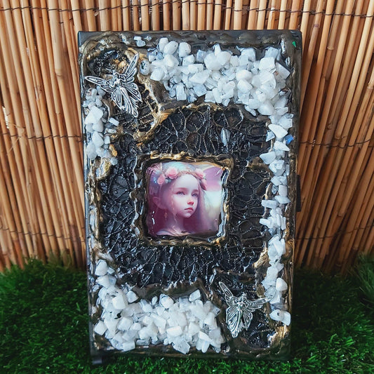 Handmade Rainbow Moonstone Crystal Journal Notebook