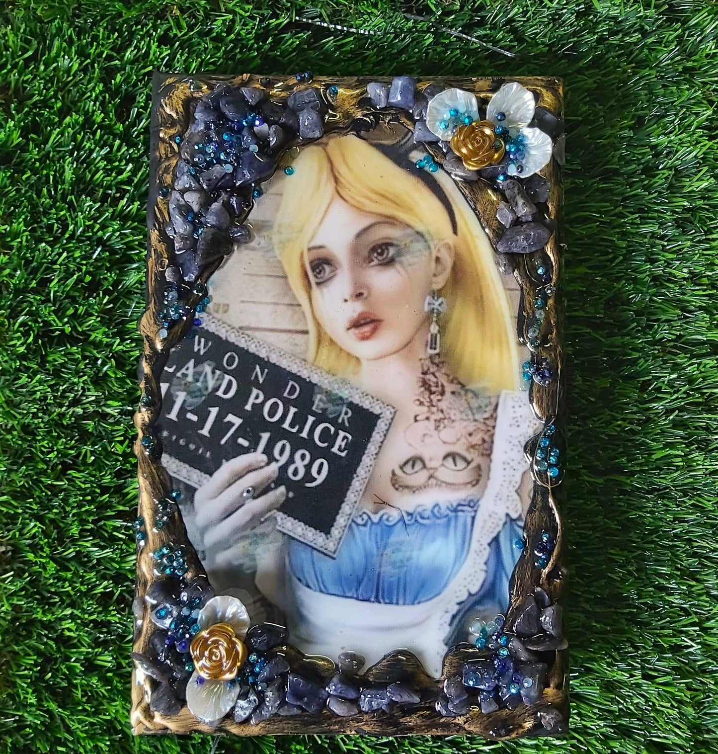 Handmade Gemstone Journal Diary Notebook with Blue Aventurine