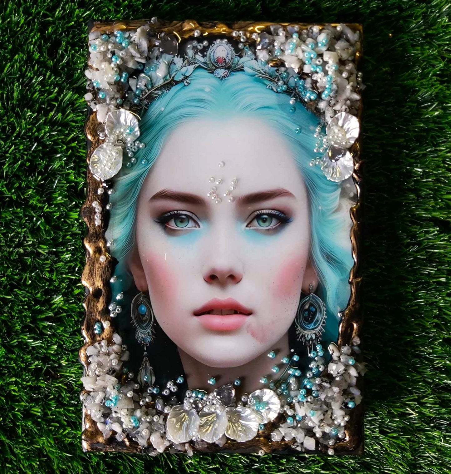 Handmade Gemstone Journal Diary Notebook with White Quartz