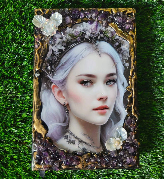 Handmade Amethyst Gemstone Journal Diary Notebook