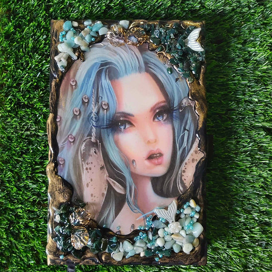 Handmade Gemstone Journal Diary Notebook with Amazonite & Blood Stone