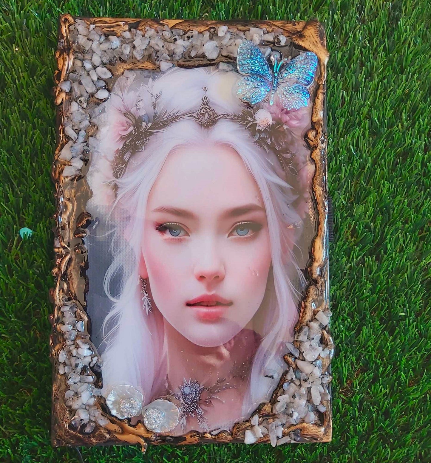 Handmade Gemstone Journal Diary Notebook with Moonstone