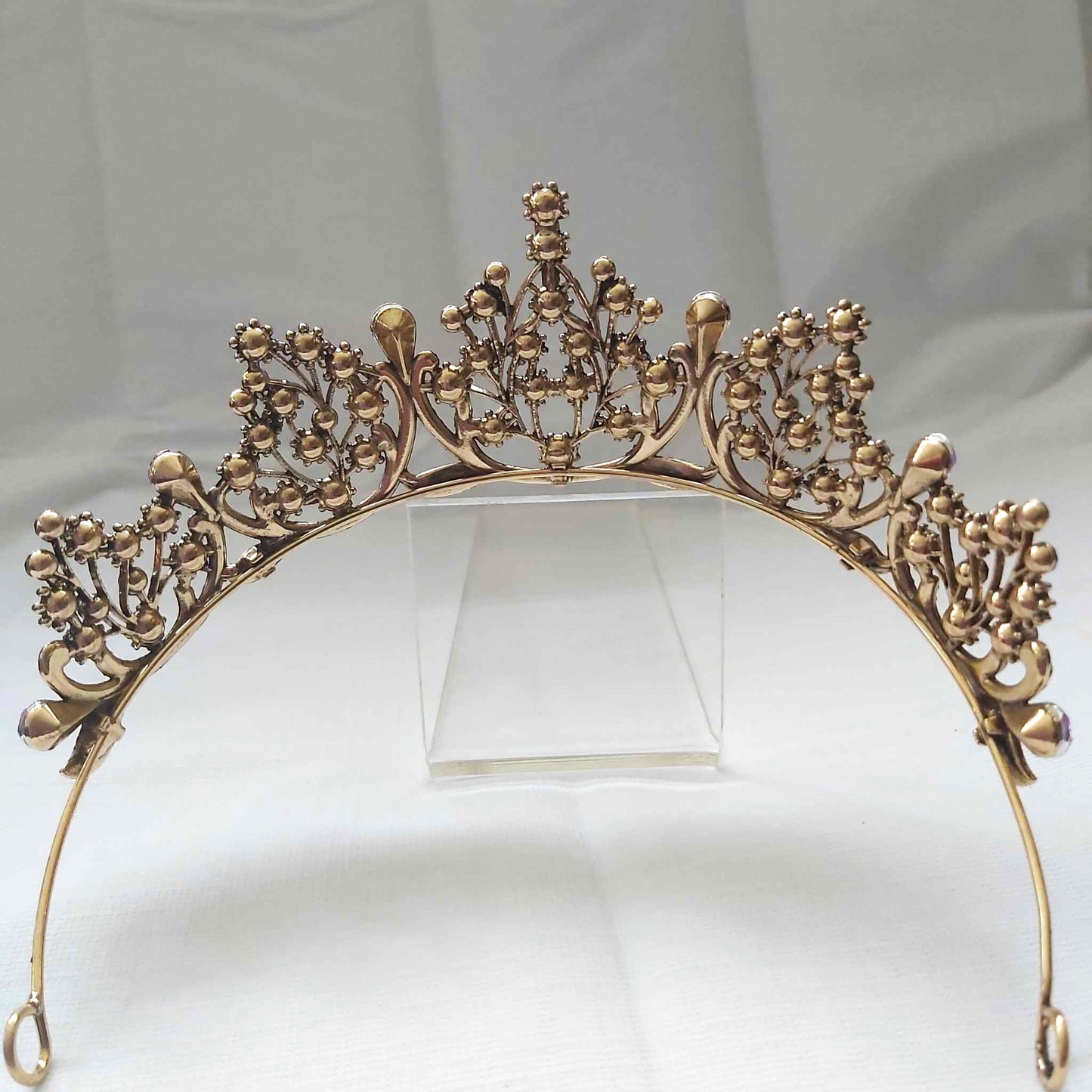 Purple Rhinestones Crown Tiara Baroque (CR24)