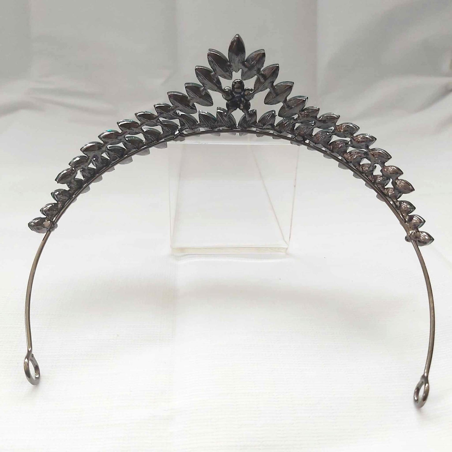 Green Rhinestones Crown Tiara Baroque (CR30)