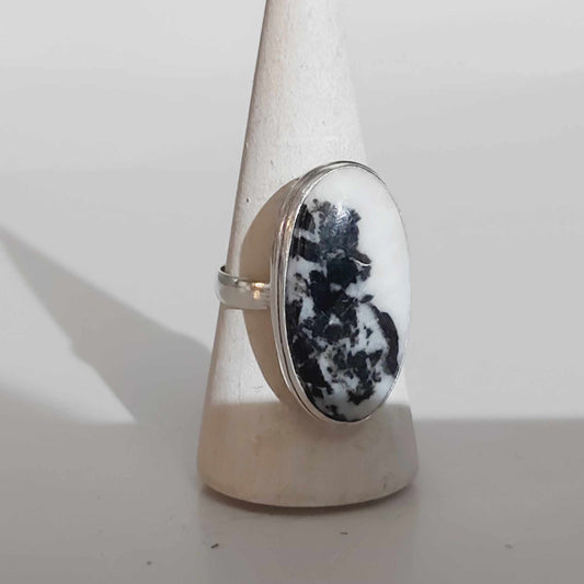 White Buffalo Turquoise Gemstone Ring Size US 12.5 (E1654)