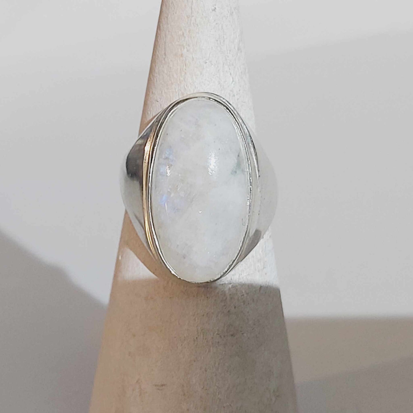 Free Spirit Rainbow Moonstone Ring Size US 8 (E1673)