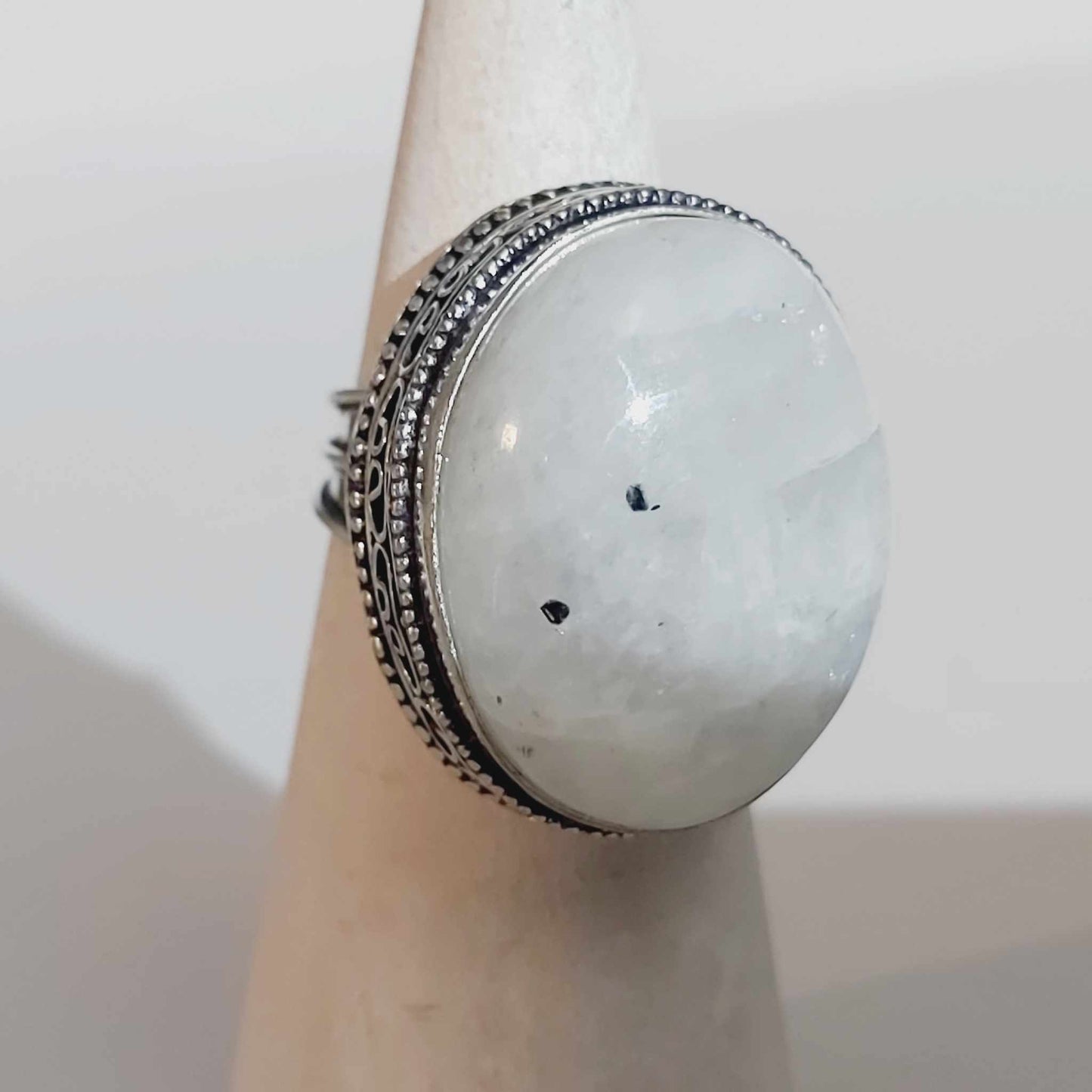 Free Spirit Rainbow Moonstone Ring Size US 8.5 (E1674)