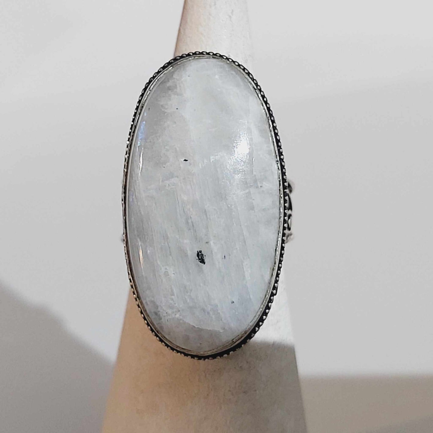 Free Spirit Rainbow Moonstone Ring Size US 8.5 (E1679)