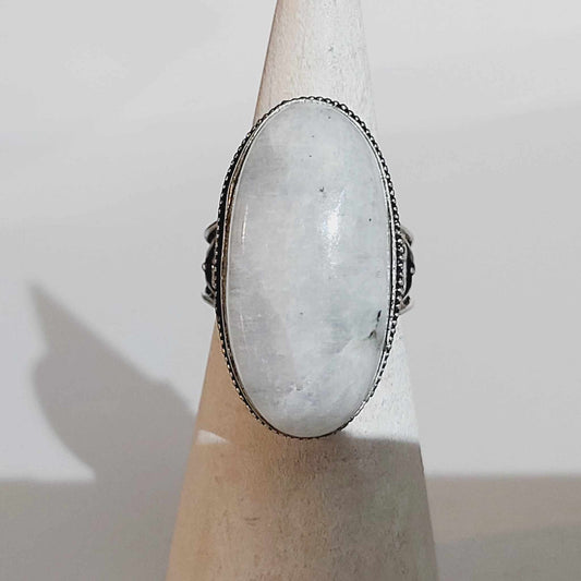 Free Spirit Rainbow Moonstone Ring Size US 9 (E1680)