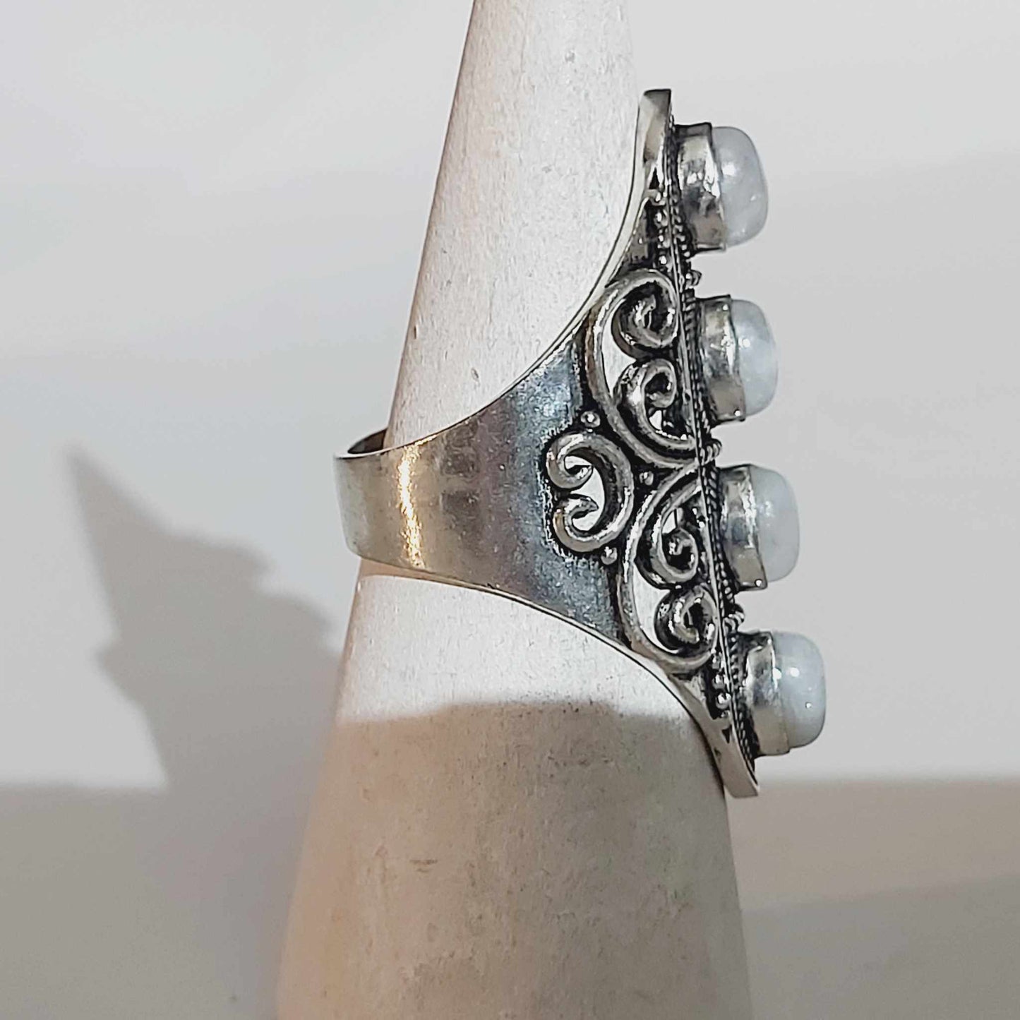 Free Spirit Rainbow Moonstone Ring Size US 9.5 (E1684)