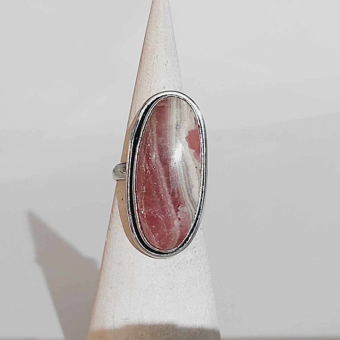 Rhodochrosite Love Ring Size US 7.5 (E1720)