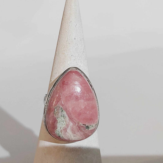 Rhodochrosite Love Ring Size US 9 (E1725)