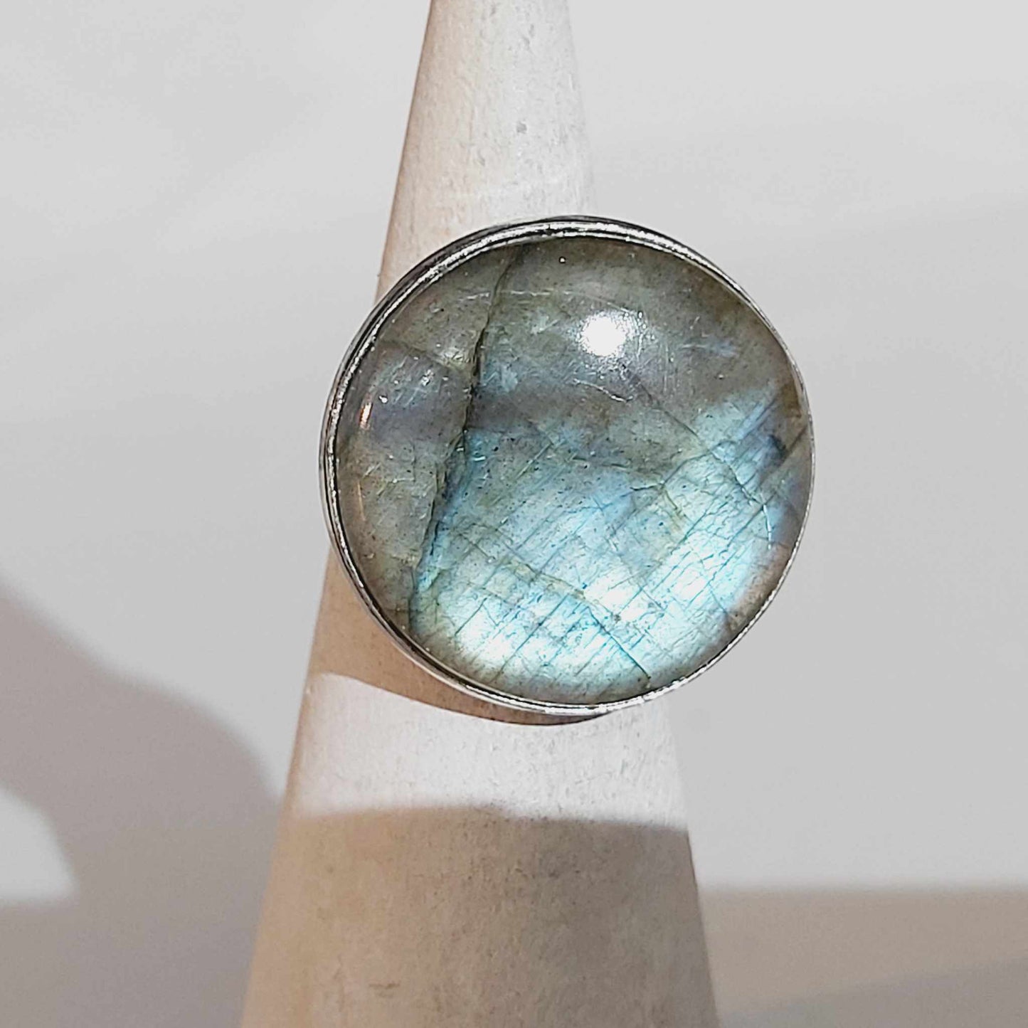 Labradorite Protection Gemstone Ring US 7 or UK N (E1728)