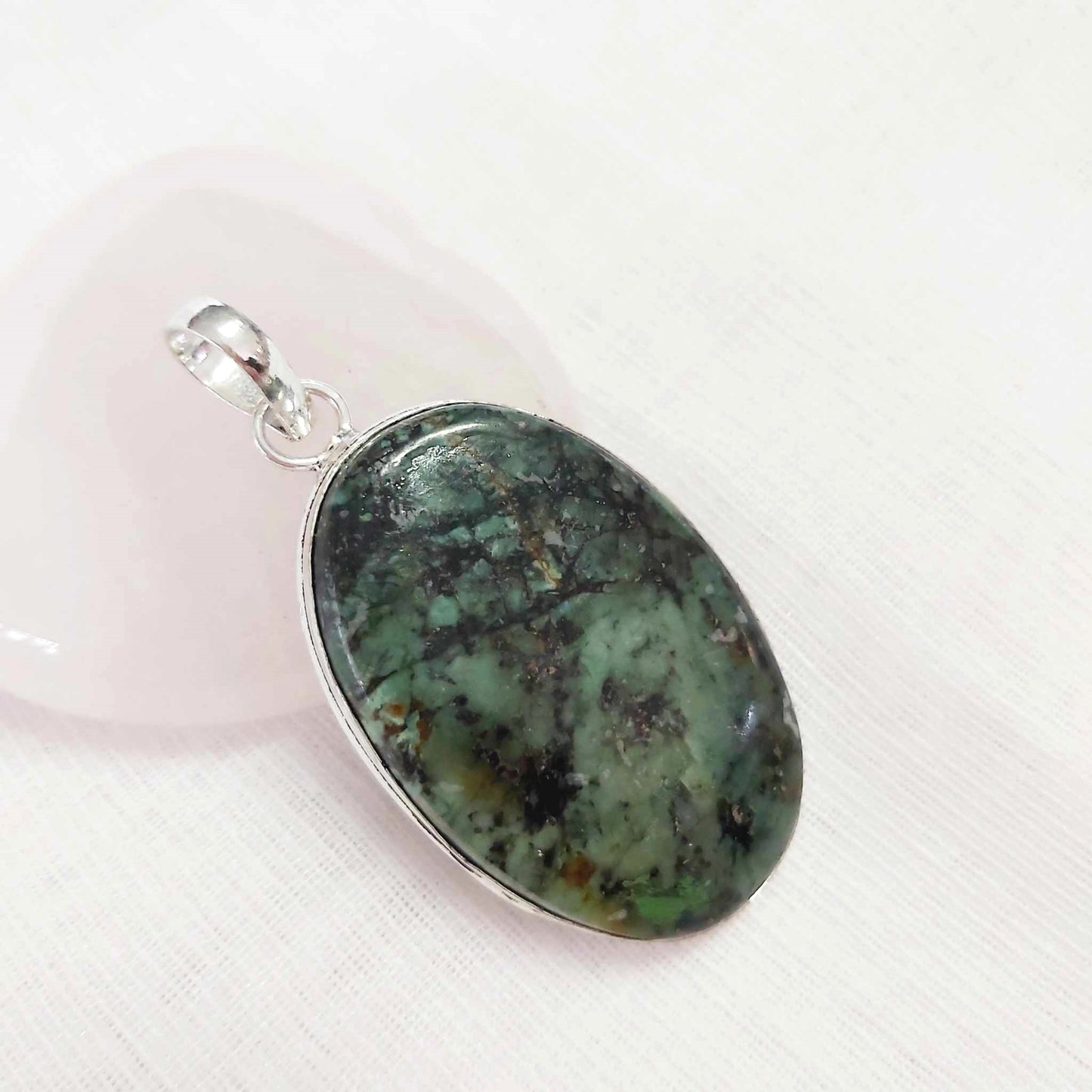 African Turquoise Good Luck Pendant (E1771)