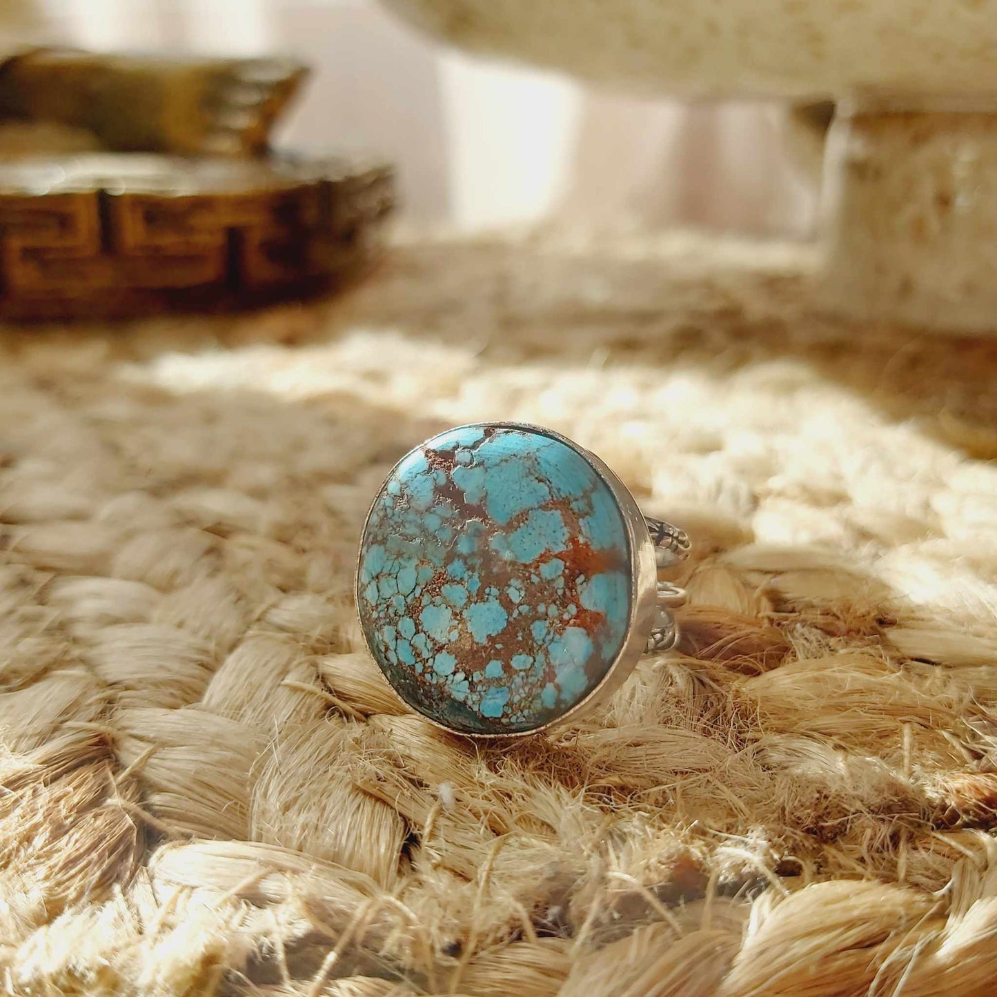 Turquoise Acceptance Gemstone Ring Size US 7.5 (E2373)