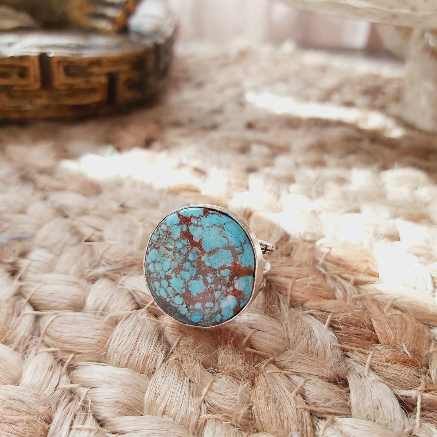 Turquoise Acceptance Gemstone Ring Size US 7.5 (E2373)