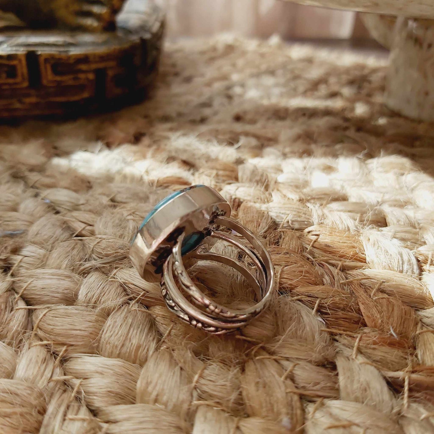 Turquoise Acceptance Gemstone Ring Size US 7.5 (E2373)