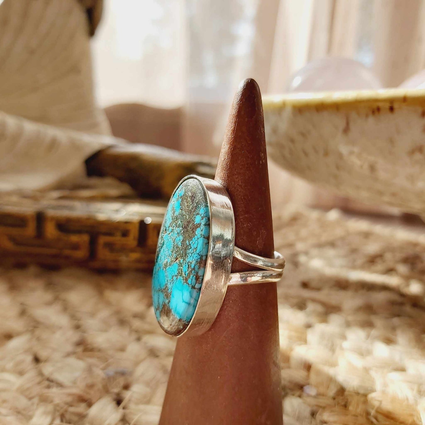 Turquoise Acceptance Gemstone Ring Size US 7.5 (E2374)