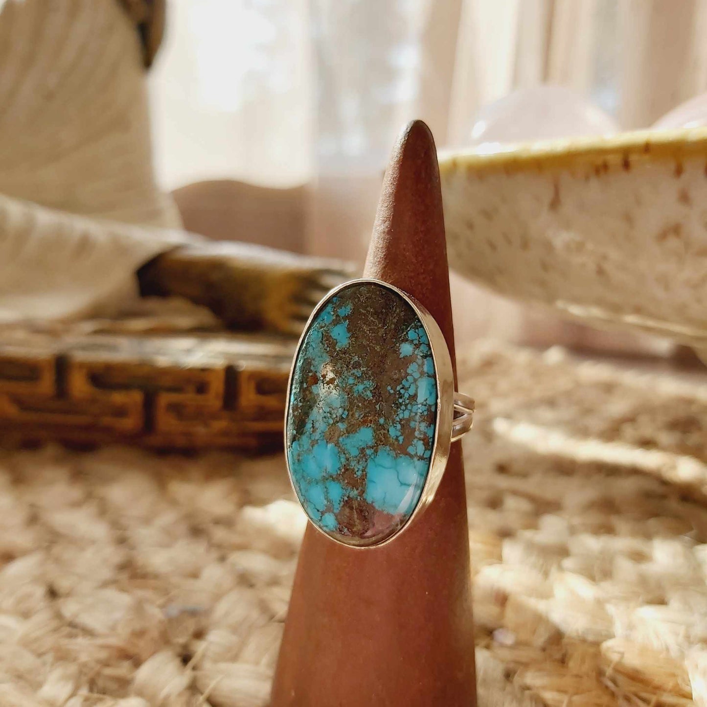Turquoise Acceptance Gemstone Ring Size US 7.5 (E2374)