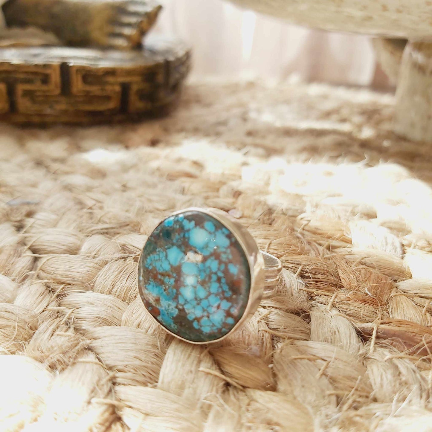 Turquoise Acceptance Gemstone Ring Size US 7.5 (E2375)