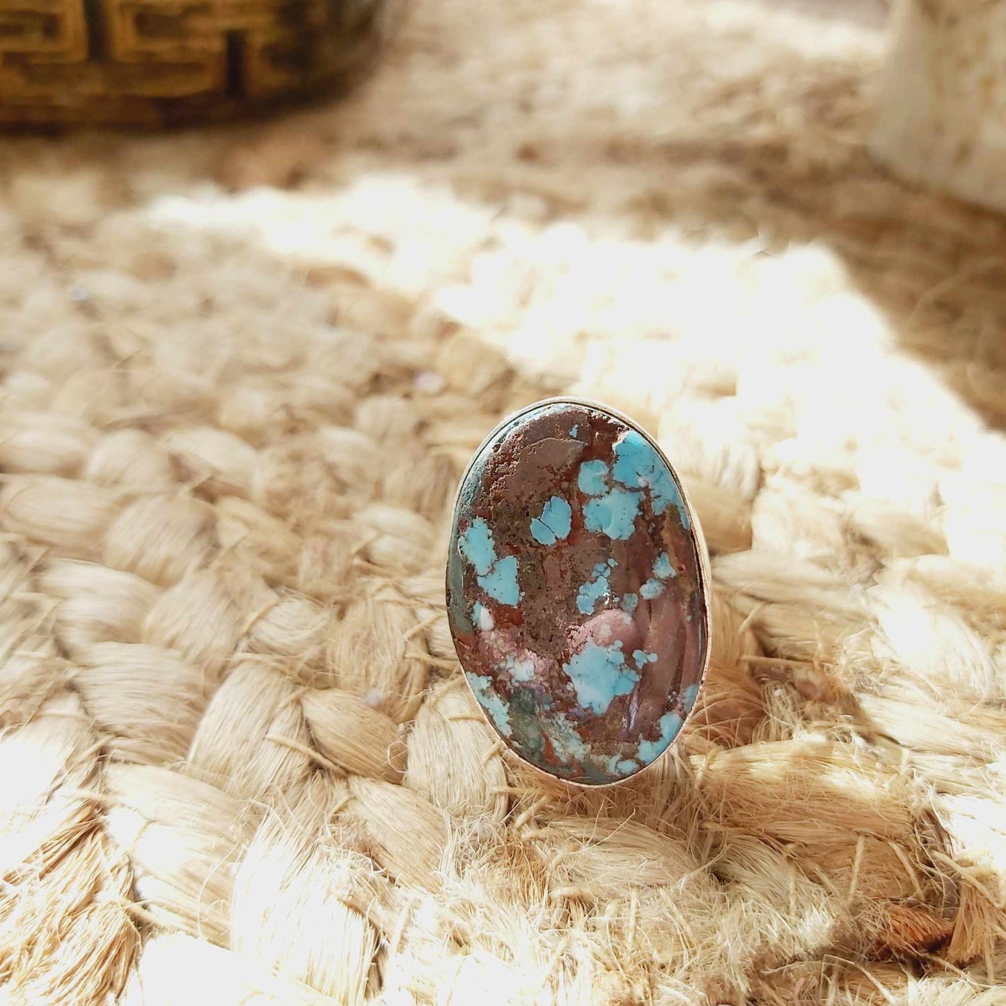 Turquoise Acceptance Gemstone Ring Size US 7.5 (E2376)