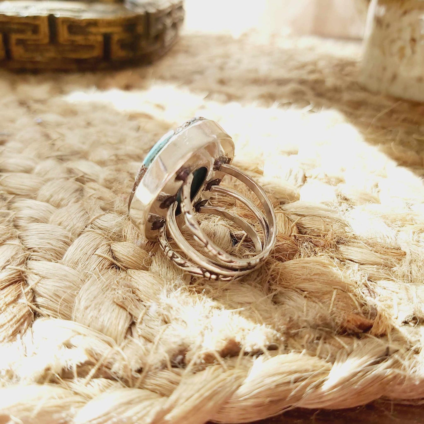 Turquoise Acceptance Gemstone Ring Size US 7.5 (E2376)