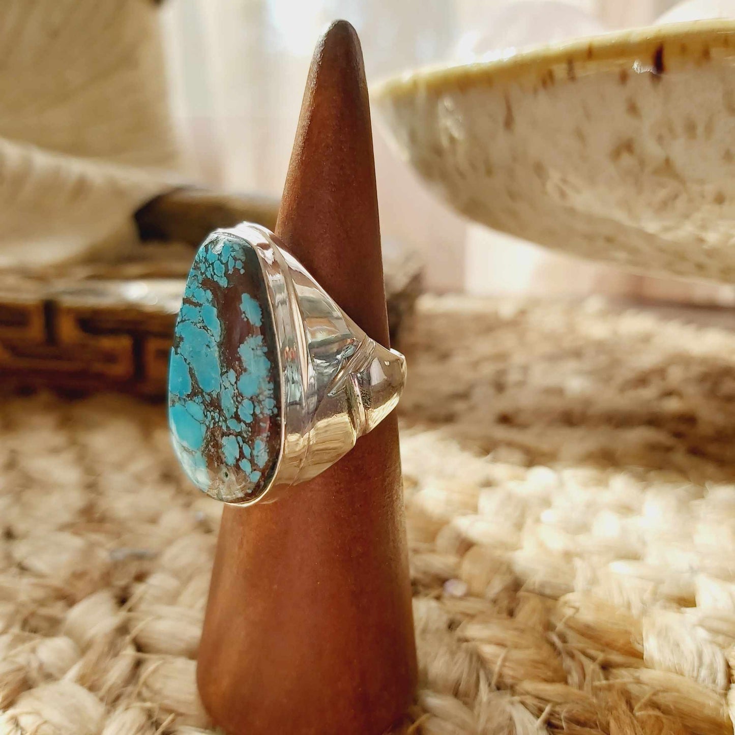Turquoise Acceptance Gemstone Ring Size US 8 (E2378)